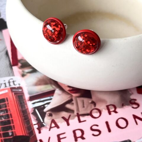 Eras Collection: Red Sparkle Studs
