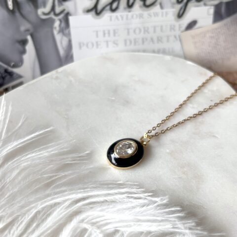 Eras Collection: TTPD Oval Black Necklace