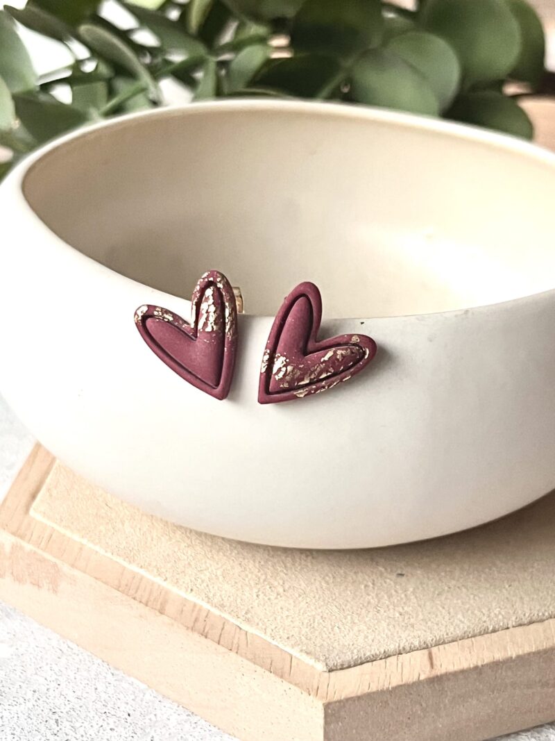Eras Collection: Lover Maroon Heart Studs