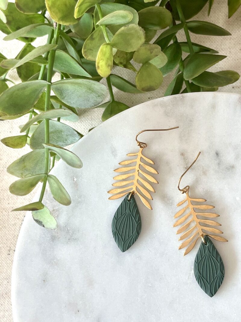 Spring Collection: Green Leaf Danglers