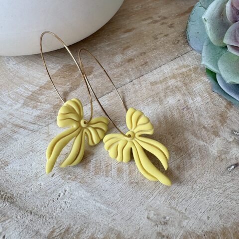 Spring Collection: Pastel Yellow Ribbon Hoops