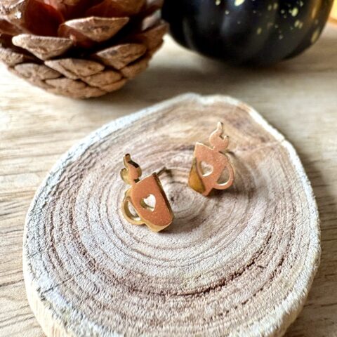 Fall Collection: Coffee Mug gold studs