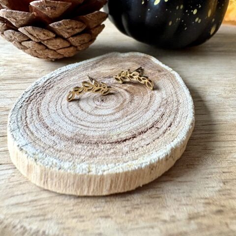 Fall Collection: Leaf climber gold studs