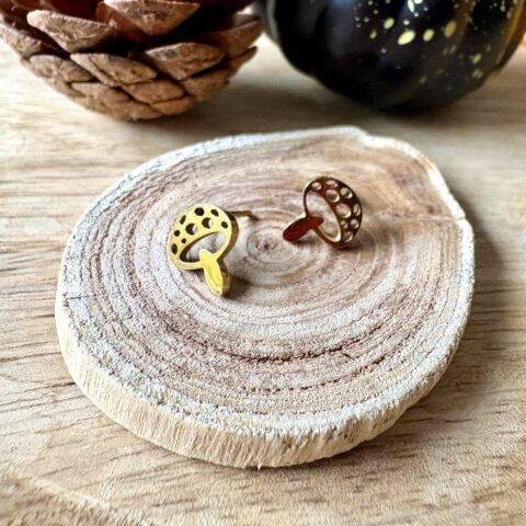 Fall Collection: Mushroom gold studs